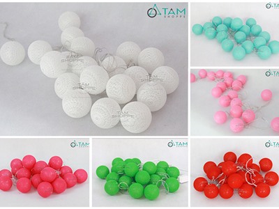 Dây đèn Cotton Ball Thái Lan đèn Led siêu sáng số 08